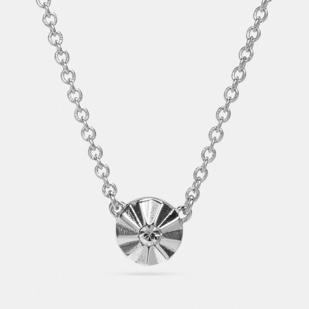 COACH DELICATE DAISY RIVET NECKLACE - BLACK/SILVER - F54984