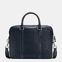 COACH F55063 - PERRY COMPACT BRIEF IN SIGNATURE CROSSGRAIN LEATHER MIDNIGHT