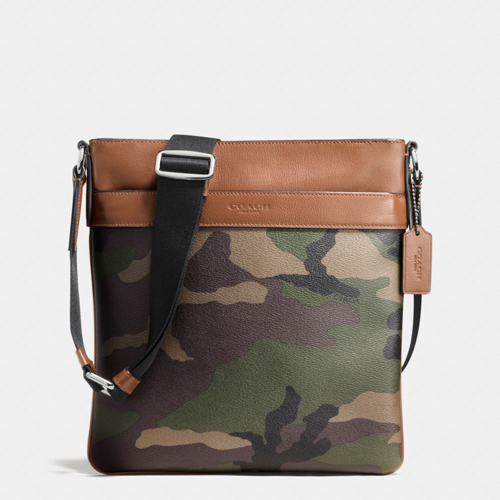 COACH f55070 CHARLES CROSSBODY IN PRINTED COATED CANVAS GREEN CAMO