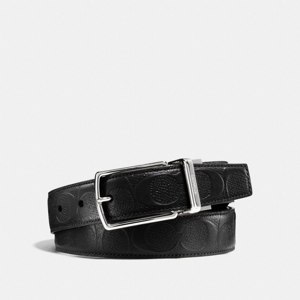 MODERN HARNESS CUT-TO-SIZE REVERSIBLE SIGNATURE LEATHER BELT - f55158 - BLACK