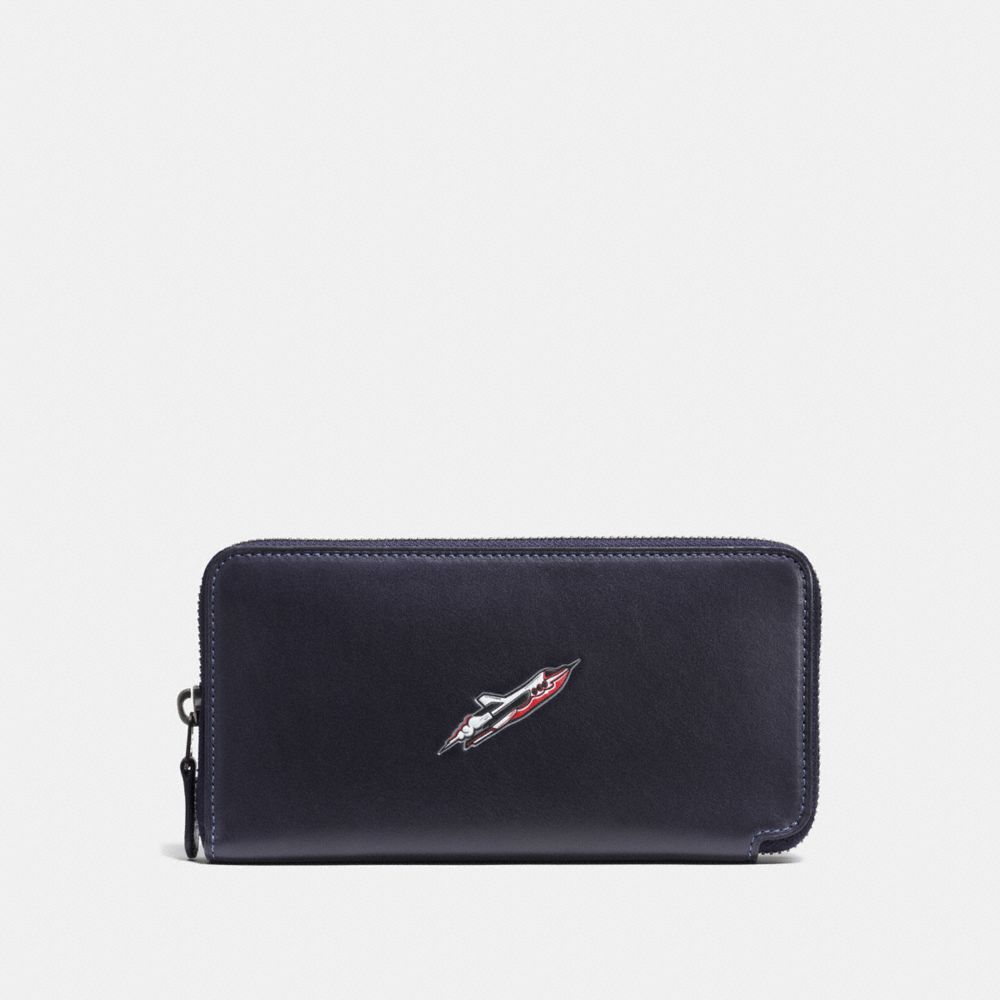 COACH F55302 Accordion Wallet With Rocket Ship NAVY