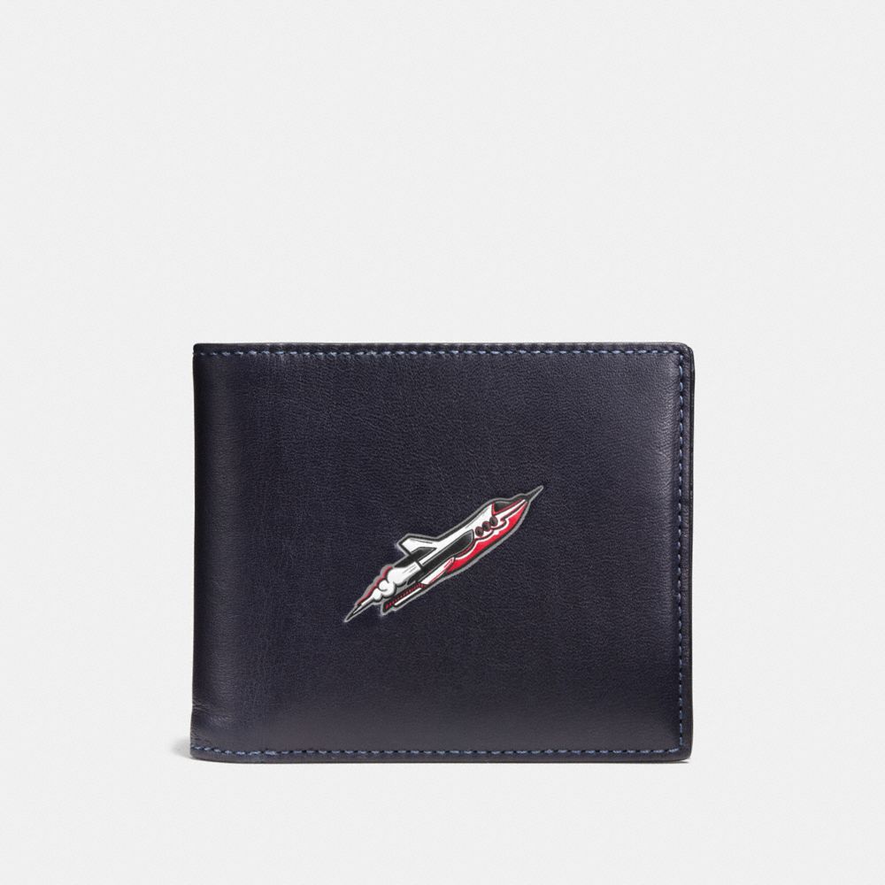 3-IN-1 WALLET WITH ROCKET SHIP - F55303 - NAVY