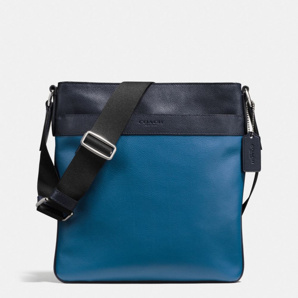 COACH f55362 CHARLES CROSSBODY IN COLORBLOCK LEATHER MIDNIGHT/DENIM