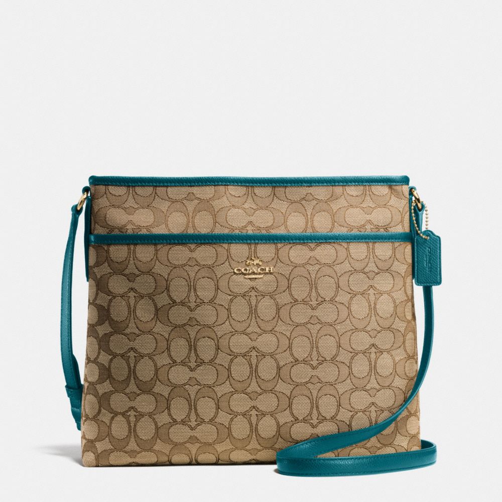 FILE BAG IN OUTLINE SIGNATURE - f55363 - IMITATION KHAKI/ATLANTIC