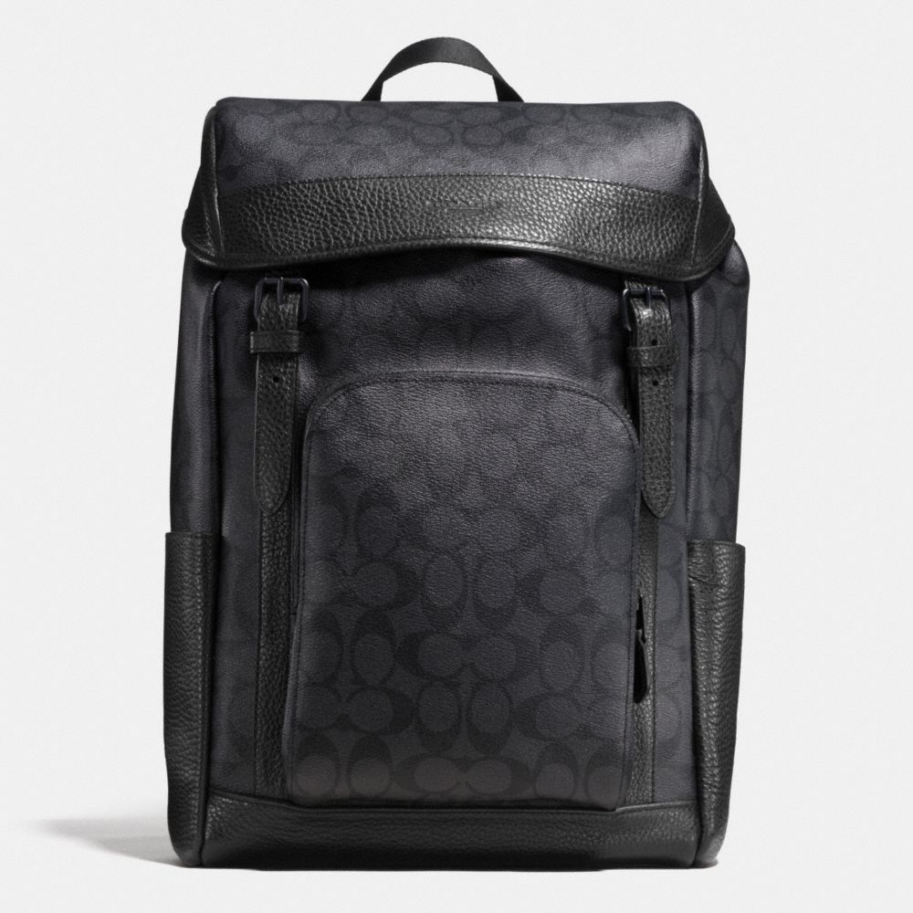 COACH F55391 Henry Backpack In Signature BLACK/BLACK