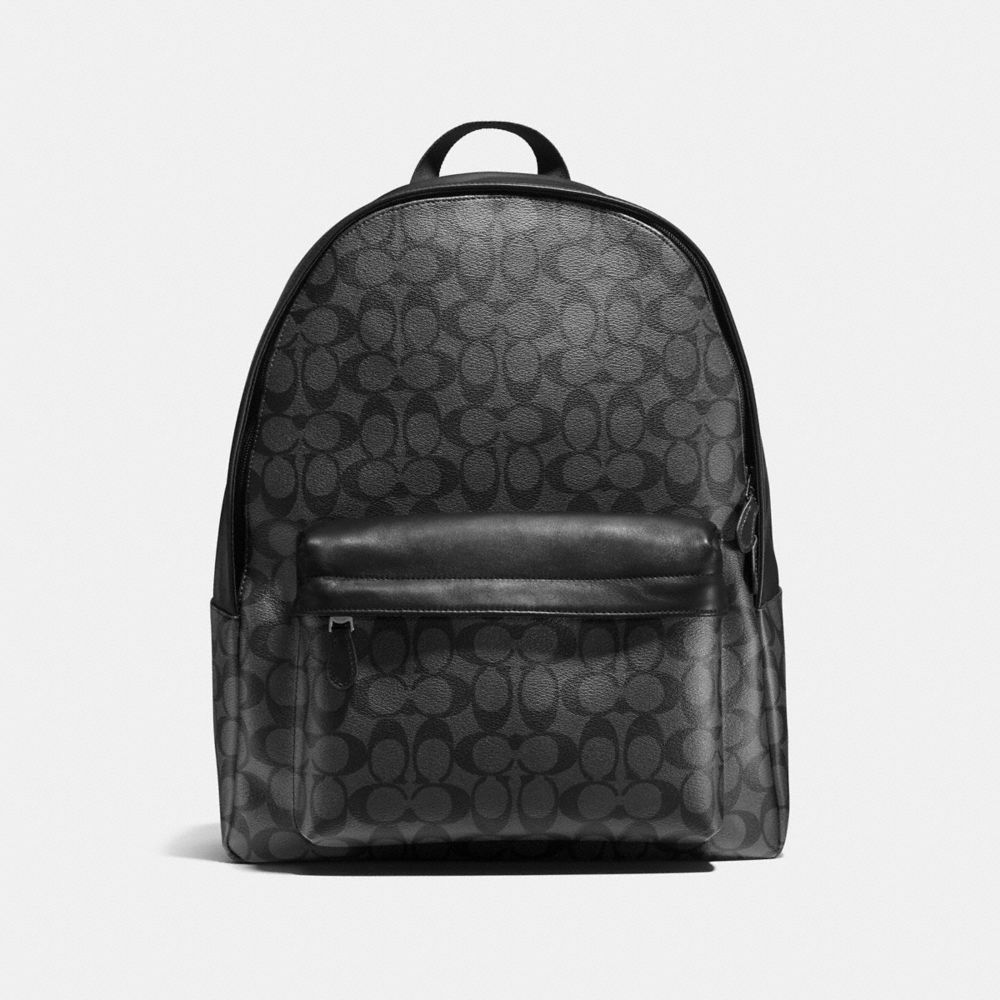 COACH f55398 CHARLES BACKPACK IN SIGNATURE CHARCOAL/BLACK