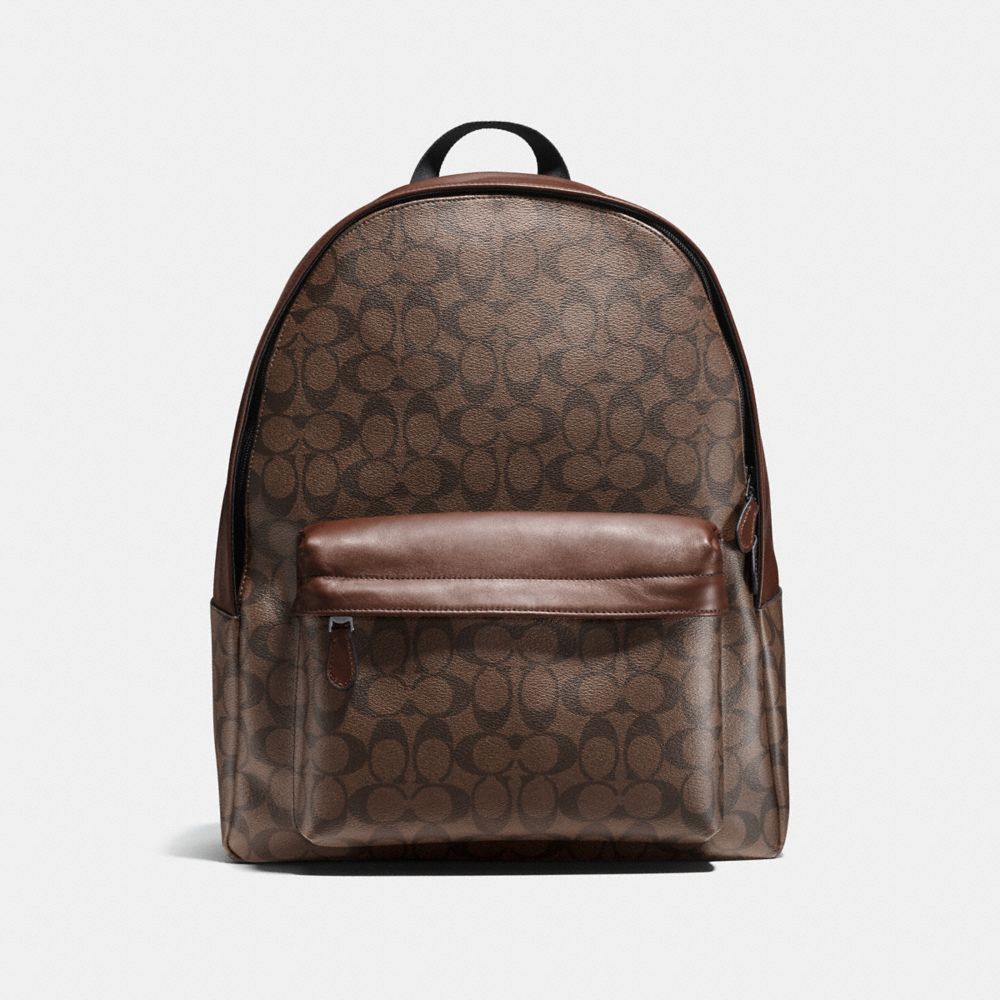 COACH F55398 Charles Backpack In Signature MAHOGANY/BROWN