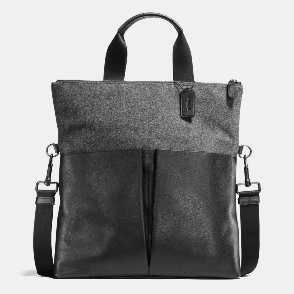 CHARLES FOLDOVER TOTE IN WOOL - f55408 - GRAY