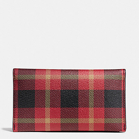 COACH UNIVERSAL PHONE CASE IN PLAID COATED CANVAS - BLACK/RED PLAID BLACK - f55432