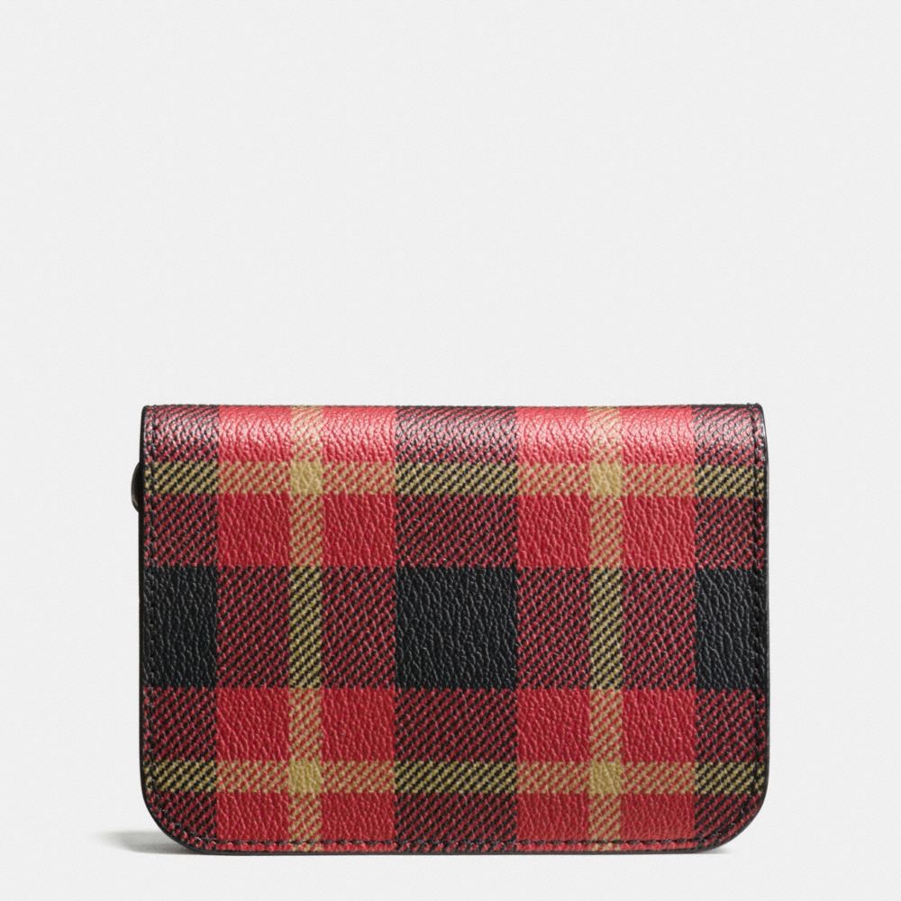 GROOMING KIT IN PLAID PRINT COATED CANVAS - BLACK/RED PLAID BLACK - COACH F55436