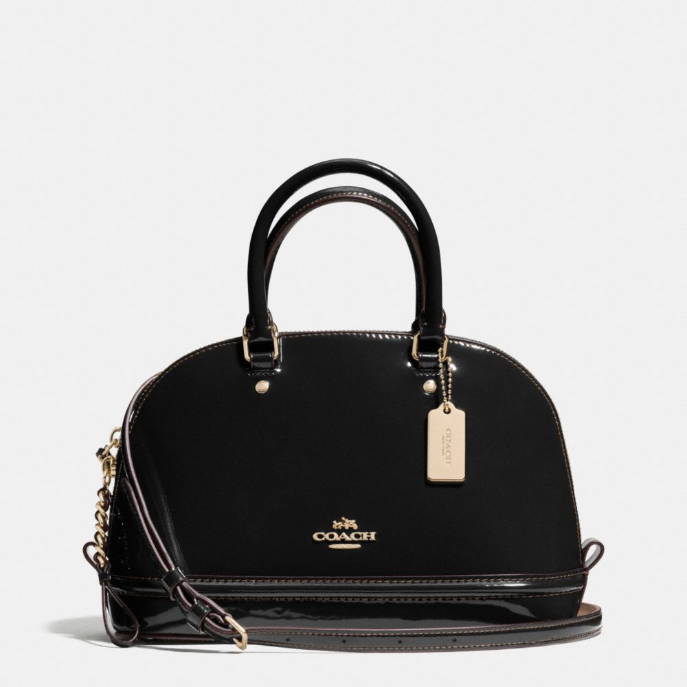 COACH MINI SIERRA SATCHEL IN PATENT LEATHER - IMITATION GOLD/BLACK - F55445