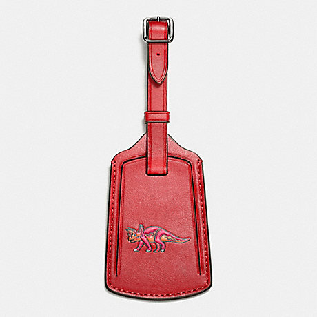 COACH F55467 LUGGAGE TAG IN GLOVETANNED LEATHER RED