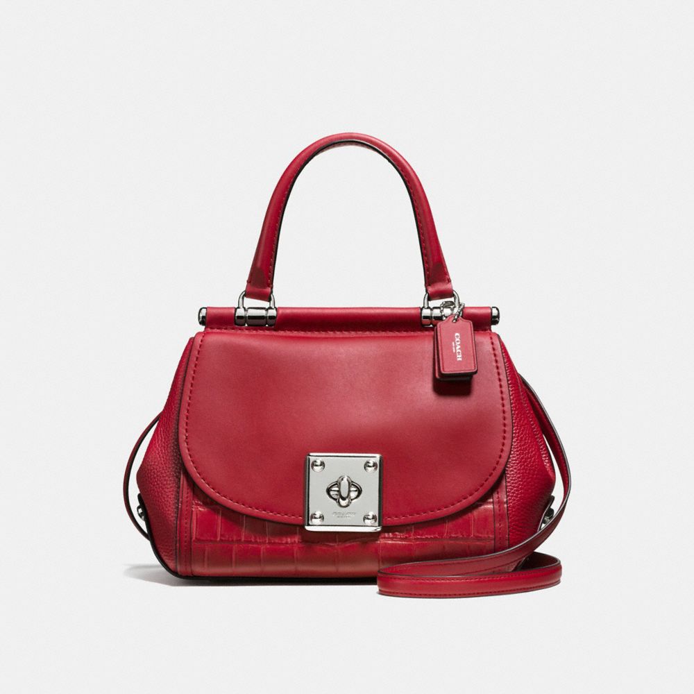 COACH f55536 DRIFTER TOP HANDLE RED CURRANT/SILVER