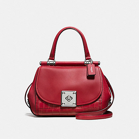 COACH f55536 DRIFTER TOP HANDLE RED CURRANT/SILVER
