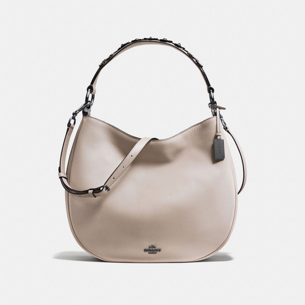 COACH F55543 MAE HOBO WITH TEA ROSE GREY-BIRCH/DARK-GUNMETAL