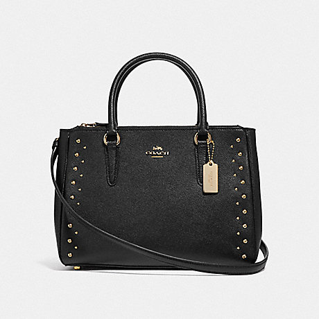 COACH F55600 SURREY CARRYALL WITH STUDS BLACK/IMITATION-GOLD
