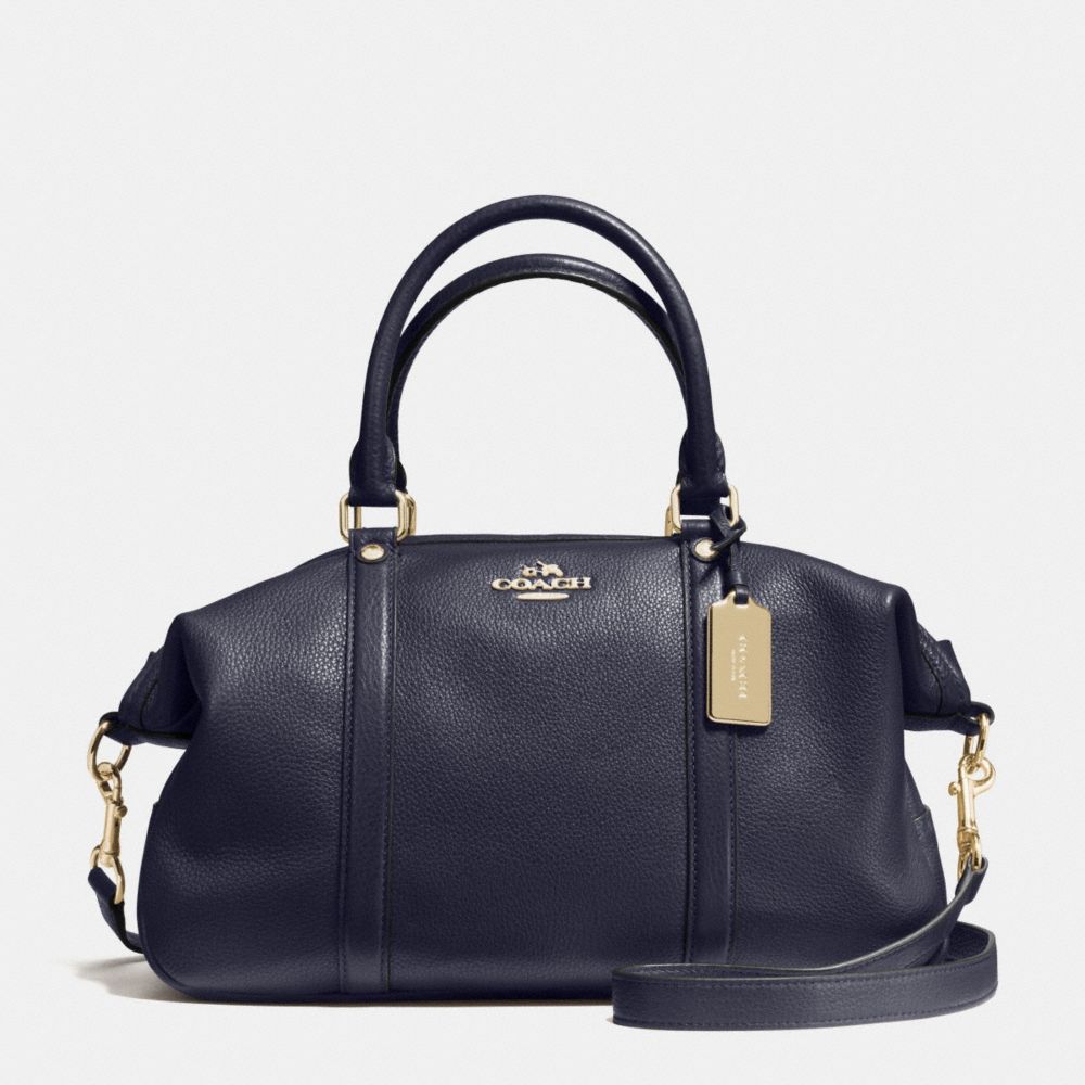 CENTRAL SATCHEL IN PEBBLE LEATHER - IMITATION GOLD/MIDNIGHT - COACH F55662