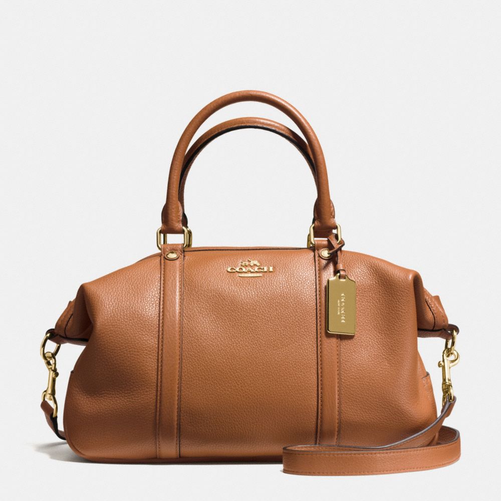 COACH f55662 CENTRAL SATCHEL IN PEBBLE LEATHER IMITATION GOLD/SADDLE