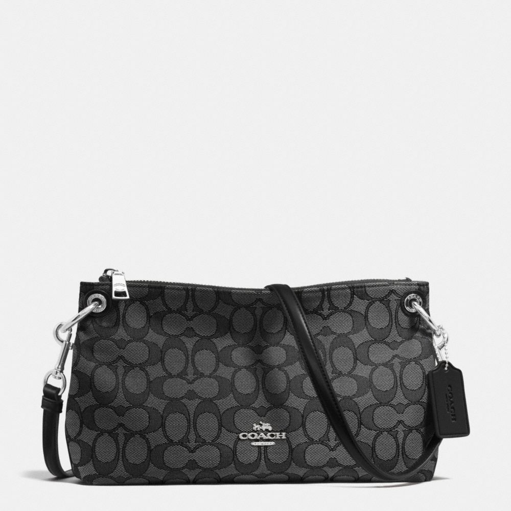 CHARLEY CROSSBODY IN SIGNATURE - SILVER/BLACK SMOKE/BLACK - COACH F55663