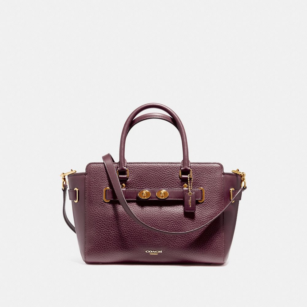 BLAKE CARRYALL 25 IN BUBBLE LEATHER - LIGHT GOLD/OXBLOOD 1 - COACH F55665