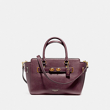 COACH F55665 BLAKE CARRYALL 25 IN BUBBLE LEATHER LIGHT-GOLD/OXBLOOD-1