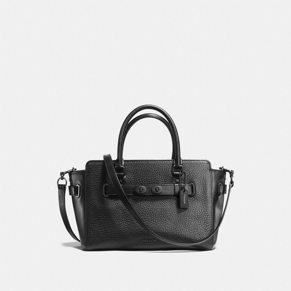 COACH F55665 Blake Carryall 25 In Bubble Leather MATTE BLACK/BLACK