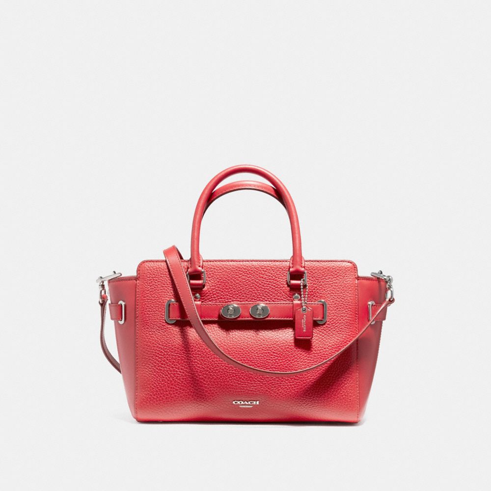 COACH F55665 BLAKE CARRYALL 25 SILVER/TRUE-RED