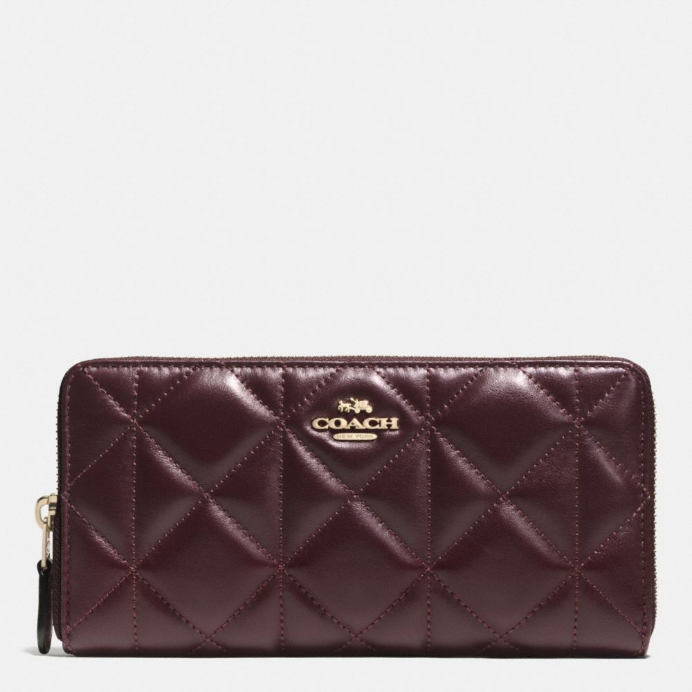 ACCORDION ZIP WALLET IN QUILTED LEATHER - IMITATION GOLD/OXBLOOD 1 - COACH F55672