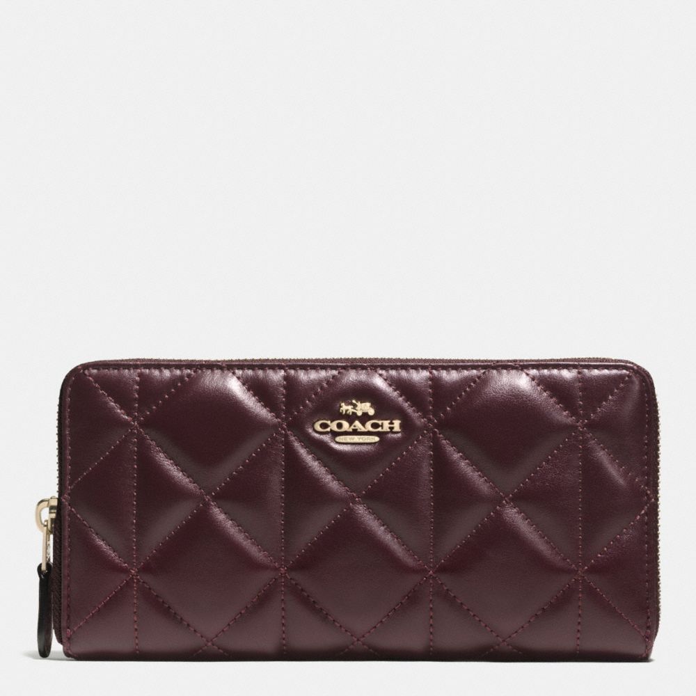 COACH F55672 Accordion Zip Wallet In Quilted Leather IMITATION GOLD/OXBLOOD 1