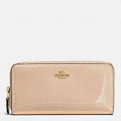 COACH F55734 - BOXED ACCORDION ZIP WALLET IN SMOOTH PATENT LEATHER IMITATION GOLD/PLATINUM