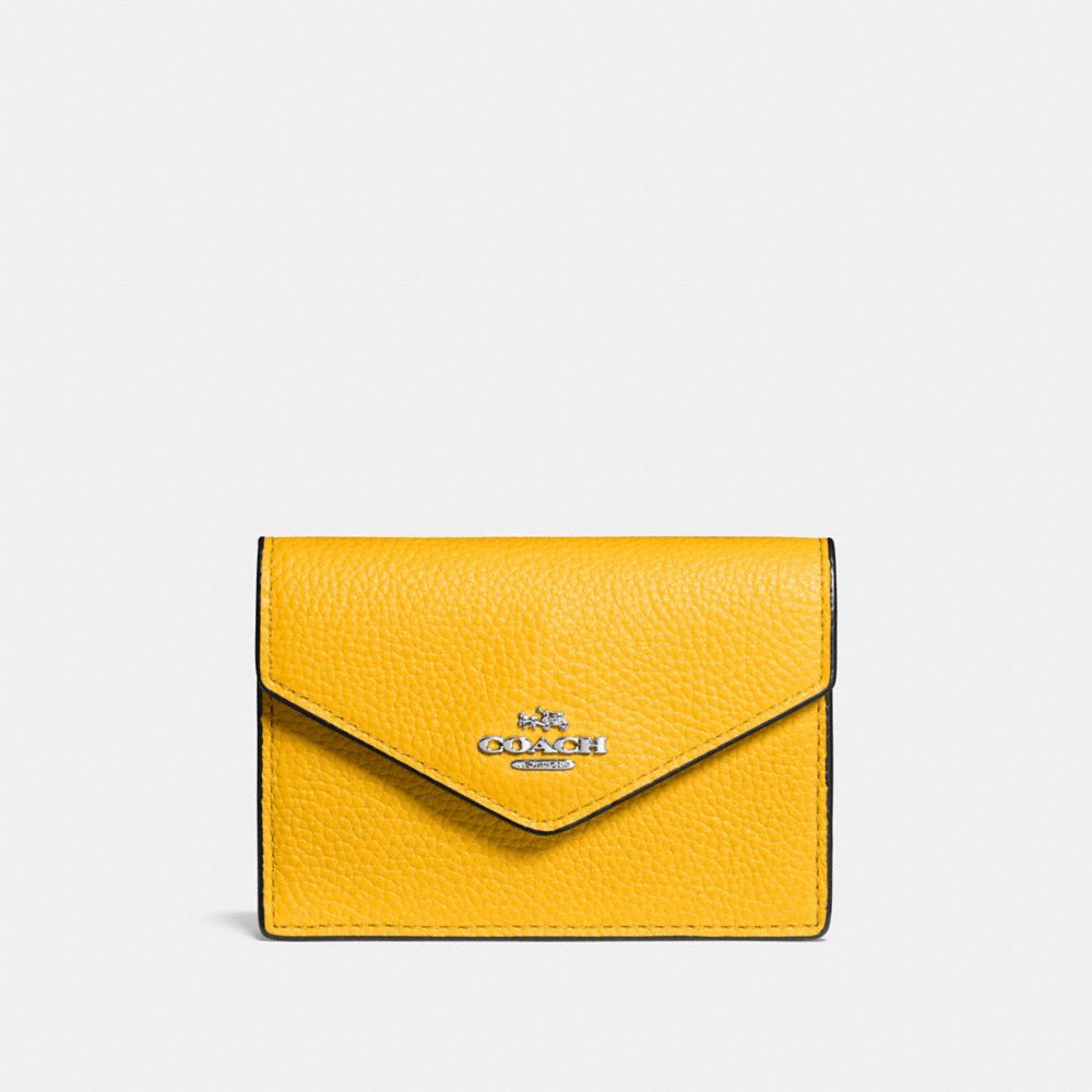 COACH F55749 - ENVELOPE CARD CASE YELLOW/SILVER