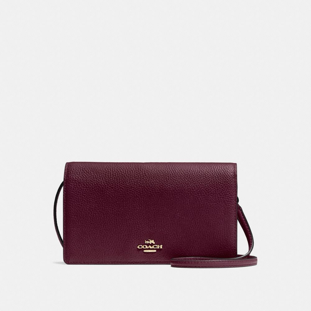 COACH F55775 HAYDEN FOLDOVER CROSSBODY CLUTCH LI/OXBLOOD