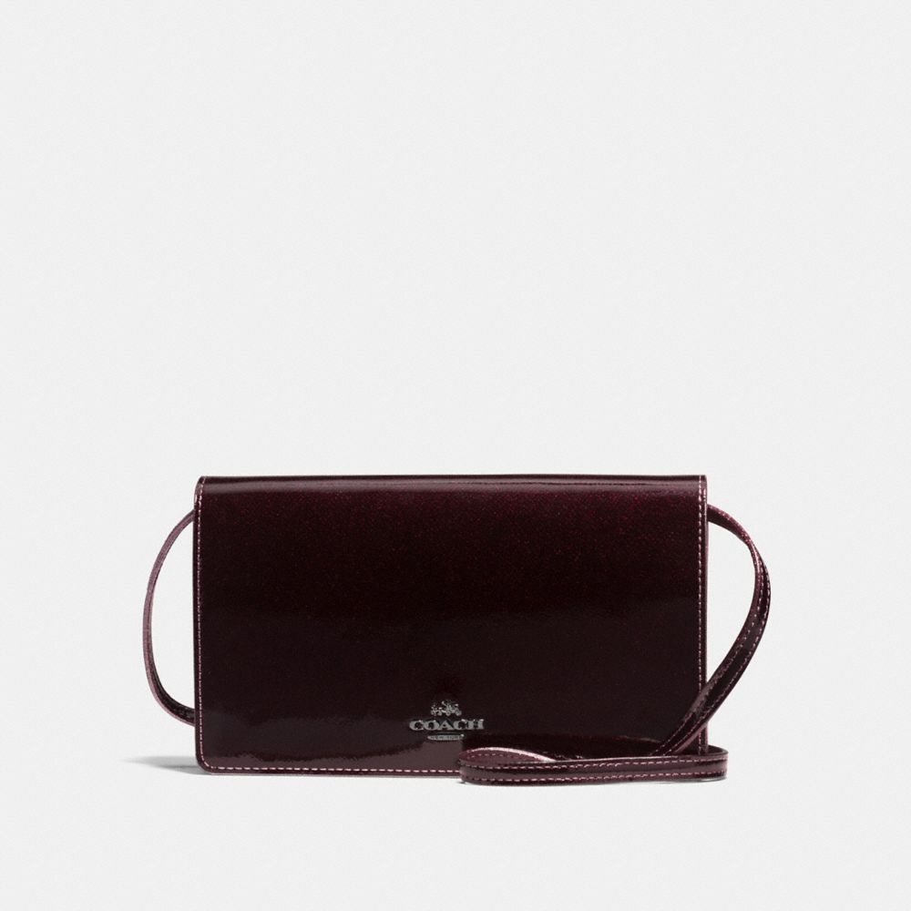 HAYDEN FOLDOVER CROSSBODY CLUTCH - F55777 - DK/OXBLOOD