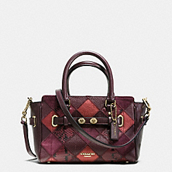 COACH F55878 - MINI BLAKE CARRYALL IN METALLIC PATCHWORK LEATHER IMITATION GOLD/METALLIC CHERRY