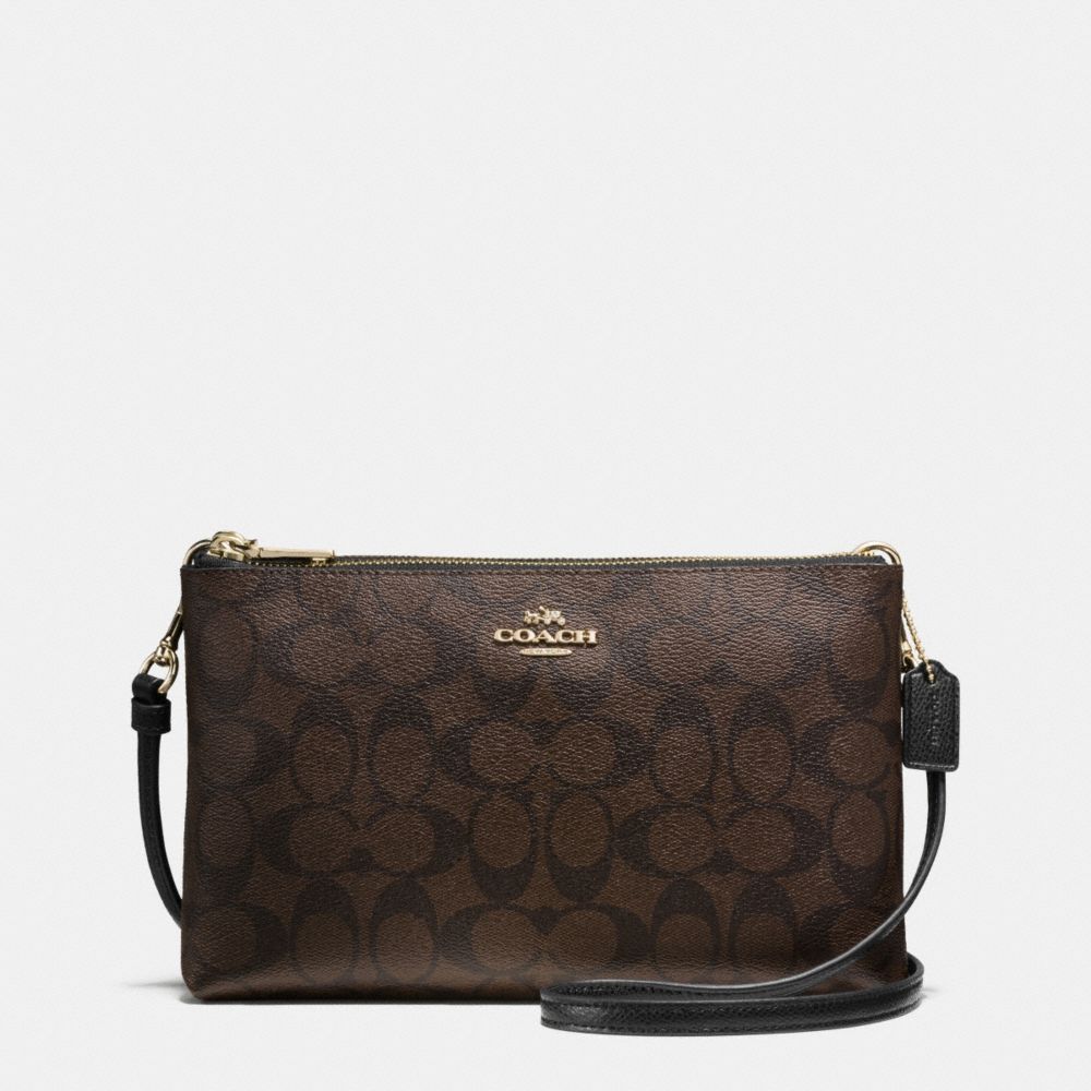 LYLA CROSSBODY IN SIGNATURE - f55900 - IMITATION GOLD/BROWN/BLACK