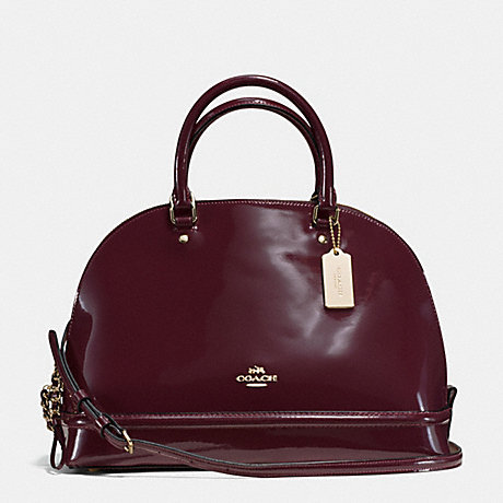 COACH F55922 SIERRA SATCHEL IN PATENT LEATHER IMITATION-GOLD/OXBLOOD-1