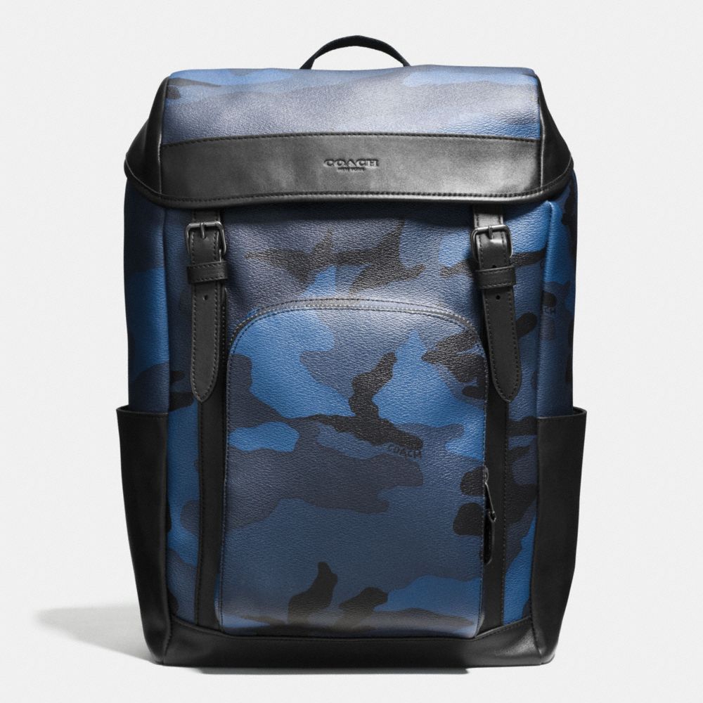 HENRY BACKPACK IN INDIGO CAMO - COACH F55960 - LIGHT LILAC