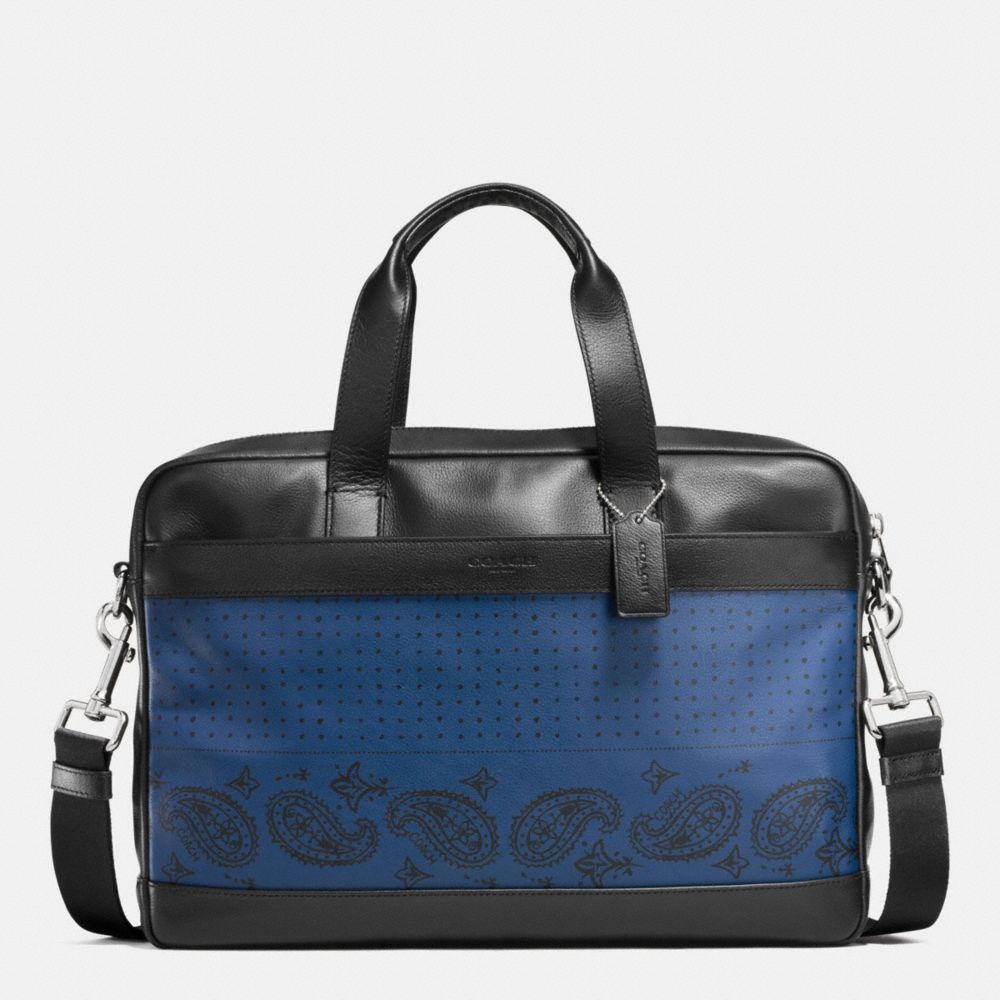 COACH F56021 - HAMILTON BAG IN PRINTED LEATHER INDIGO/BLACK BANDANA