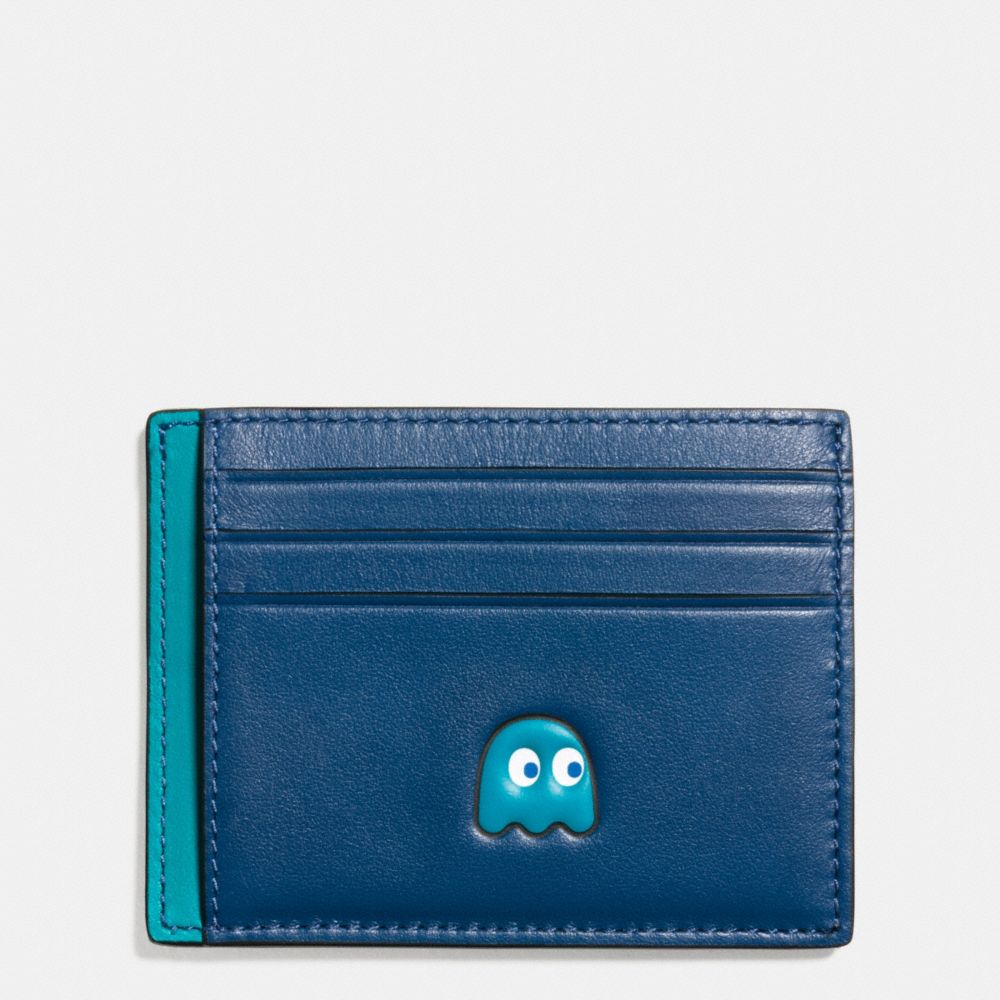 COACH F56055 Pac Man Card Case In Calf Leather DENIM