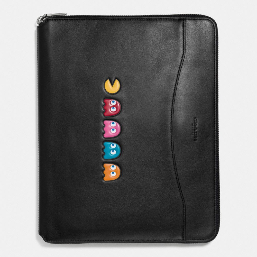 PAC MAN TECH CASE IN LEATHER - f56058 - BLACK