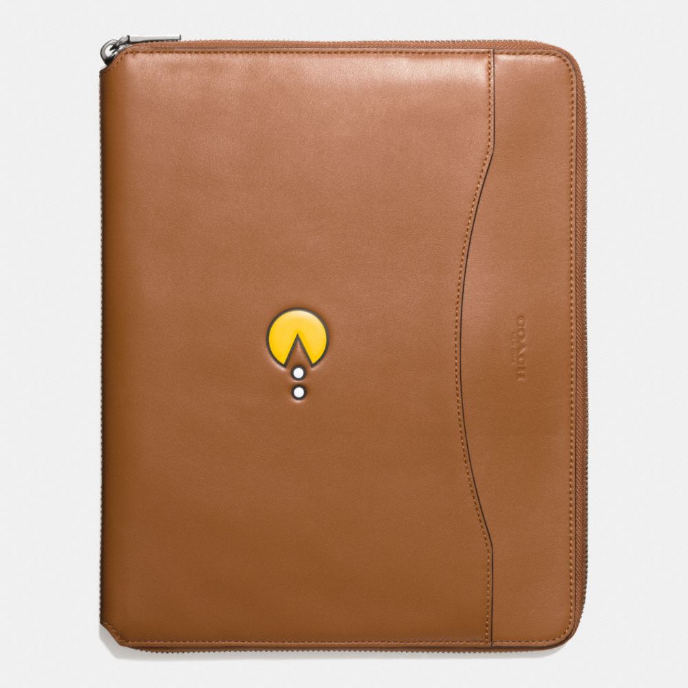 COACH F56058 PAC MAN TECH CASE IN LEATHER SADDLE