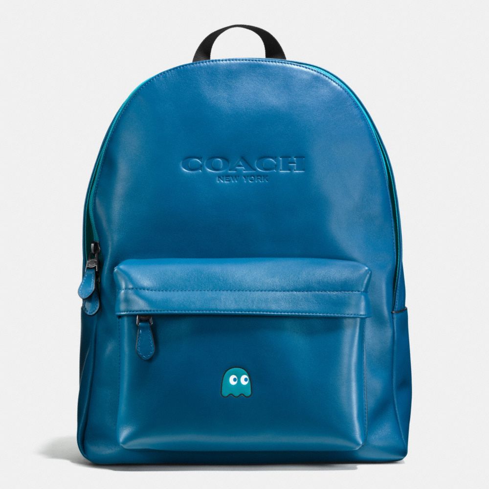 COACH PAC MAN CHARLES BACKPACK IN CALF LEATHER - DENIM - f56106