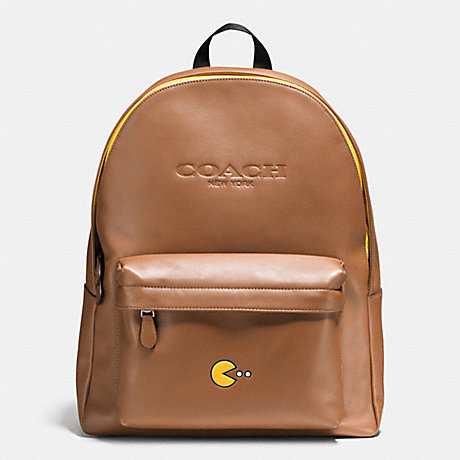 COACH PAC MAN CHARLES BACKPACK IN CALF LEATHER - SADDLE - f56106