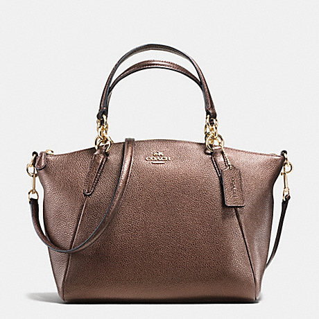 COACH SMALL KELSEY SATCHEL IN METALLIC LEATHER - IMITATION GOLD/BRONZE - f56127