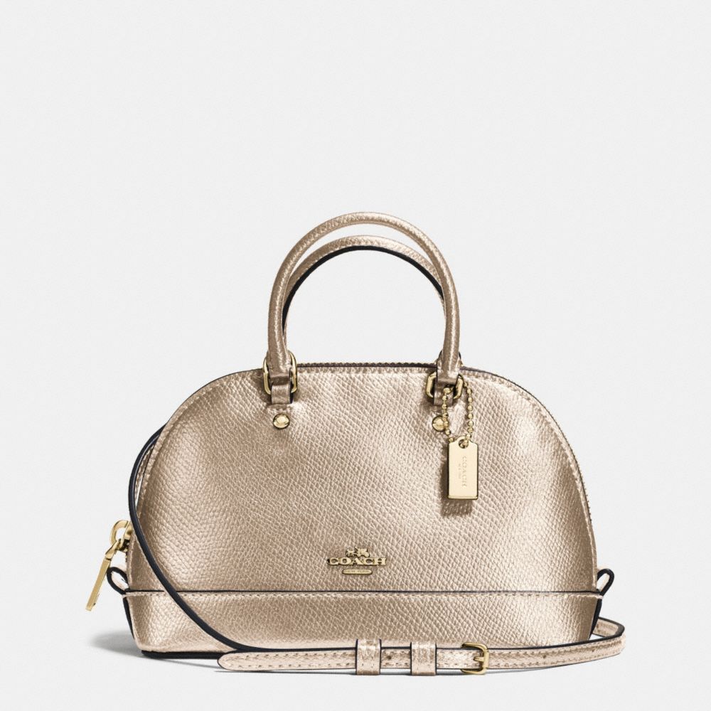 COACH F56131 - MICRO MINI SIERRA SATCHEL IN METALLIC CROSSGRAIN LEATHER IMITATION GOLD/PLATINUM