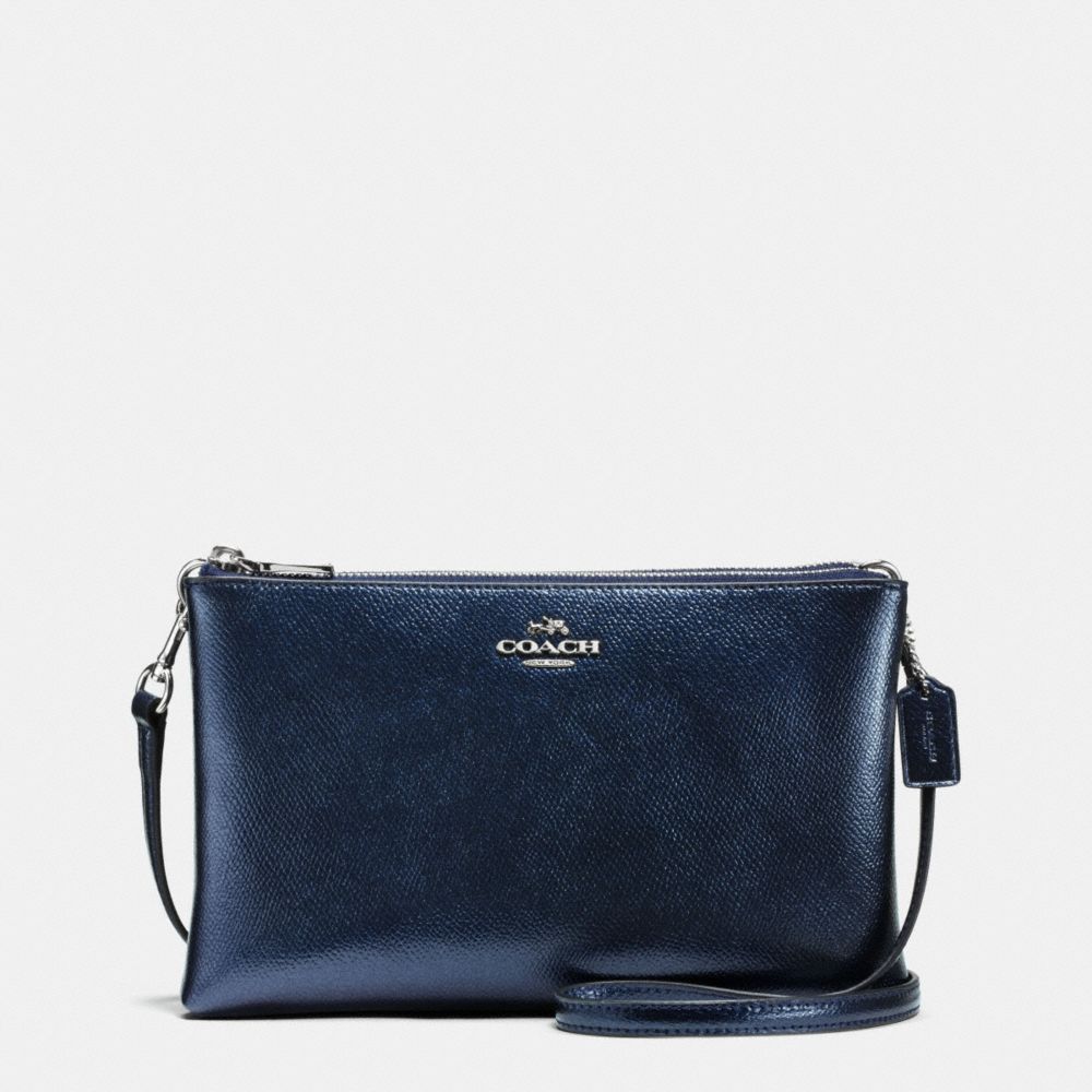 LYLA CROSSBODY IN METALLIC CROSSGRAIN LEATHER - SILVER/METALLIC MIDNIGHT - COACH F56132