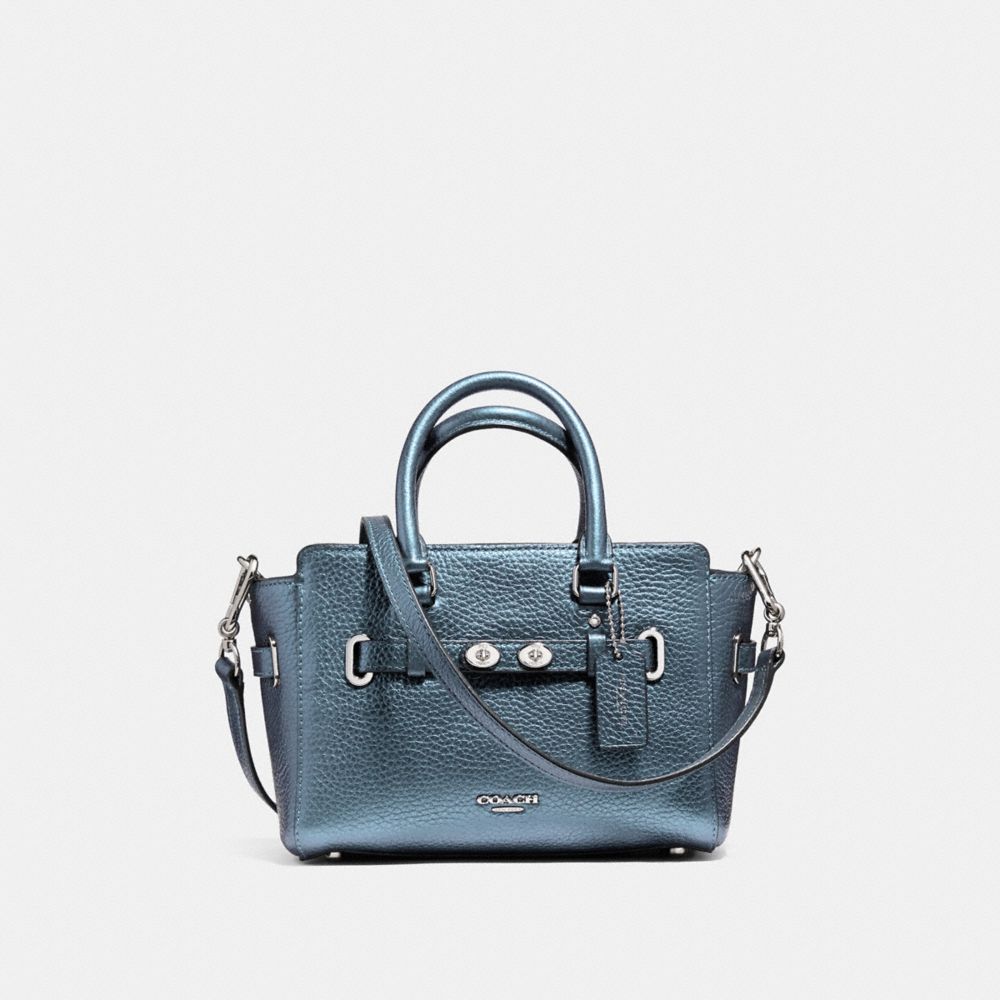 COACH MINI BLAKE CARRYALL - METALLIC POOL/SILVER - F56138