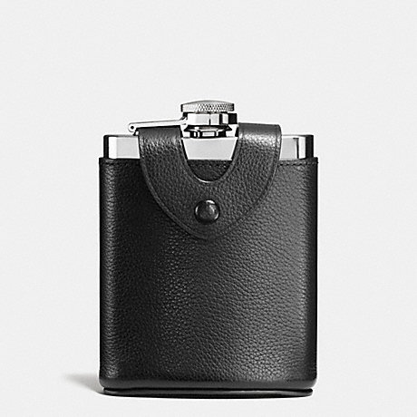 COACH BOXED FLASK IN LEATHER - BLACK - f56169