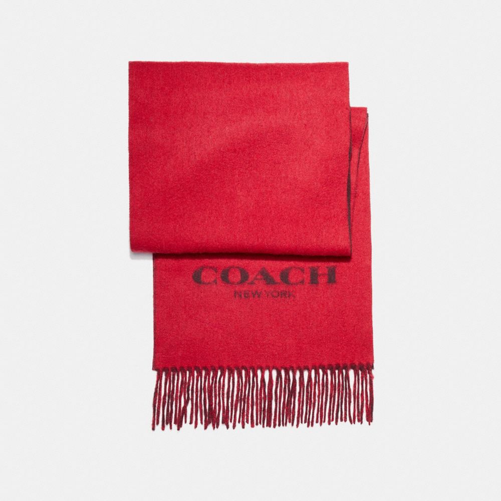 COACH F56209 DOUBLE FACED MUFFLER TRUE RED/OXBLOOD