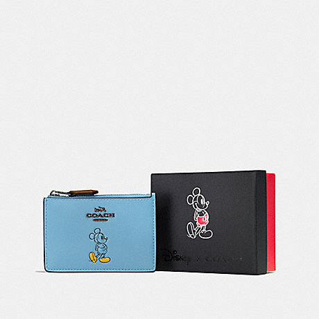 COACH BOXED MICKEY MINI SKINNY ID CASE - DK/BLUEJAY - F56265